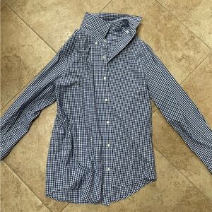 VINEYARD VINES gingham blue and white long sleeve